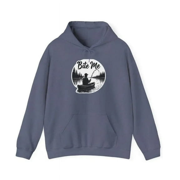 Fishing Bite Me Unisex Heavy Blend Hoodie for Anglers Comfort