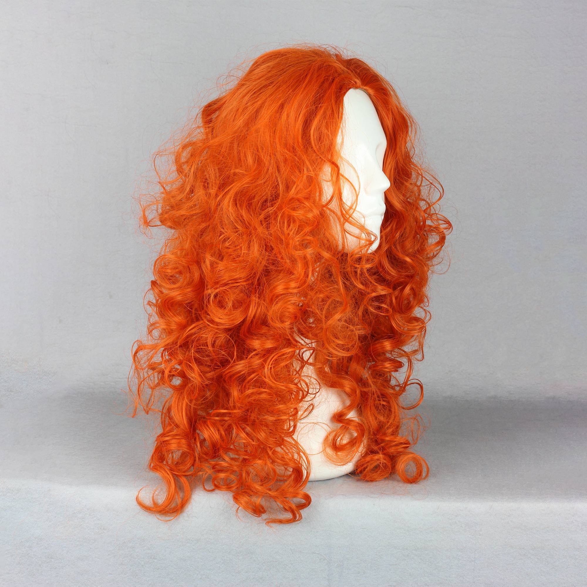 Unique Bargains Christmas Wigs for Women 22" Orange Curly Wig with Wig Cap