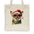 thumbnail image 2 of Hello Winter Chihuahua Frosty Morning Walk Welcome Snowy Christmas Canvas Tote Bag Dog Lover Gifts Idea Reusable Shopping Grocery Bag - 02018, 2 of 5