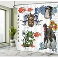 thumbnail image 5 of Ambesonne Japanese Shower Curtain, Manga Style Dragon, 69"Wx75"L, Green Blue, 5 of 5