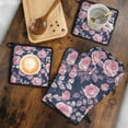 thumbnail image 5 of Pioneer Flower Kitchen Oven Mitt and Pot Holder Sets 4 Pcs for Baking, Cooking and Grilling, Heat Resistant Up To 392 °F, 5 of 7