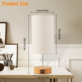 thumbnail image 5 of Luniquz Bedside Lamp, Touch Control Table Lamp with USB A+C Charging Ports & AC Outlet 3-Way Dimmable Nightstand Lamp with Linen Fabric Shade for Bedroom Living Room with Light Bulb Gray, 5 of 7