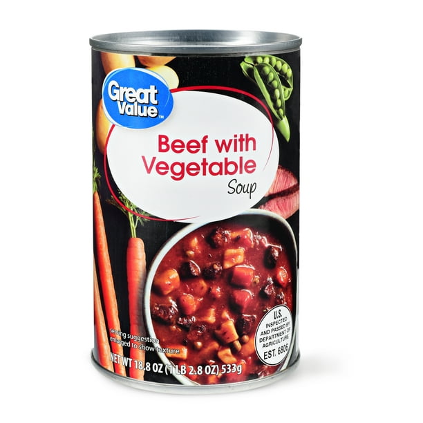 Great Value Beef with Vegetable Soup, 18.8 oz