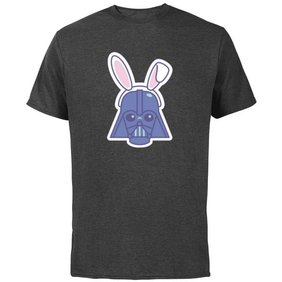 Star Wars Darth Vader Sticker Style Rabbit Ears Easter Bunny - Short Sleeve Cotton T-Shirt for Adults - Customized-Charcoal