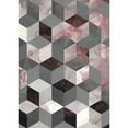thumbnail image 3 of Design Fabrikken 14x18 Black Modern Framed Museum Art Print Titled - Cubes Rose, 3 of 5