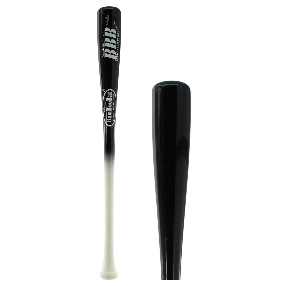BamBooBat Youth Big Barrel Bamboo Wood Baseball Bat YBBHWBB 30 inch