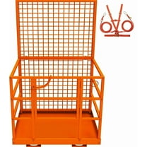 Towallmark Forklift Safety Cage, 43x45 Inch Work Platform For Loader, Man Basket For Forklift, 1800LB Capacity With Safety Harness, Collapsible Lift Basket, Heavy Duty Steel Construction