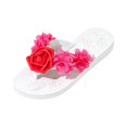 thumbnail image 2 of IEMIEMIEM Women's Platform Flip Flops Floral Wedge Sandals Comfortable Soft Cushion Slip on Summer Beach Vacation Thong Indoor Outdoor Walking Shoes White 6.5 Wide, 2 of 6