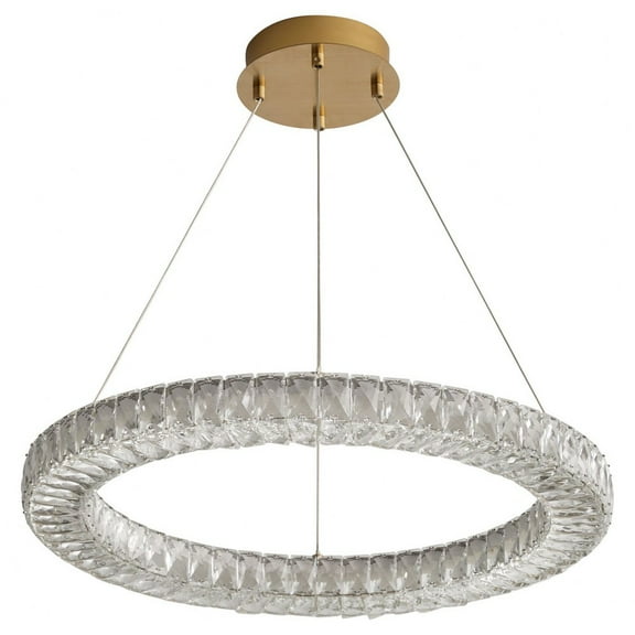 3-874-40-Oxygen Lighting-�lan - 25W 1 LED Pendant In Modern Style-3 Inches Tall and 24 Inches Wide-Aged Brass Finish