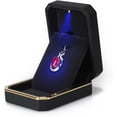 thumbnail image 3 of Luxury Pendant Box, Velvet Jewelry Box Storage Case Organizer Holder with LED Light, Black, 3 of 5