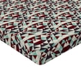 thumbnail image 4 of Ambesonne Abstract Fitted Sheet, Geometric Art Triangles, Full Size, Eggshell Maroon and Seafoam, 4 of 5