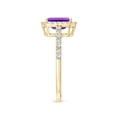 thumbnail image 3 of ANGARA Natural Emerald-Cut Amethyst Halo Ring in 14K Yellow Gold for Women (Size-7x5mm) | February Birthstone, Birthday, Anniversary, Jewelry Gift for Women | Natural Amethyst Ring, 3 of 9