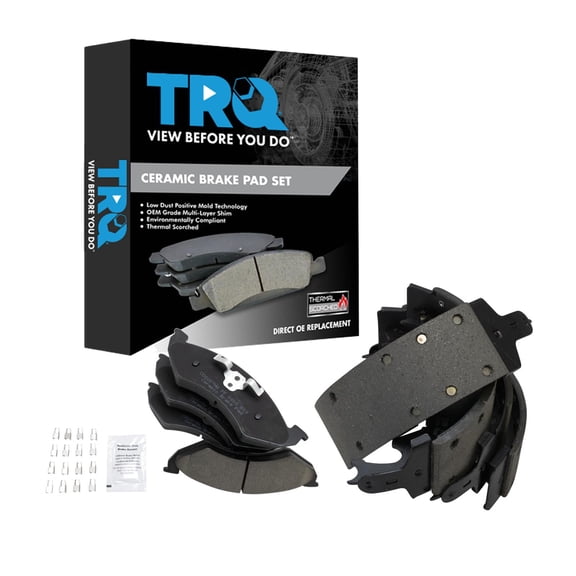 TRQ Front Rear Brake Pad Set Ceramic Fits 2000-2002 Dodge Dakota