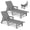 Grey, variant on FOOWIN HDPE Patio Chaise Lounge Chairs Set of 2, Pool Lounge Chairs with 5-Position Adjustable Backrest, Wheels & Cup Holder, Black