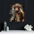 thumbnail image 4 of Awypu Graffiti Monkey in Suit Wall Art Canvas Painting Poster Abstract Animal Print Art Picture Suitable for Living Room Decor Framed, 4 of 4