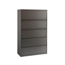 Hirsh 42 inch Wide 5 Drawer Metal Lateral File Cabinet for Home and Office, Holds Letter, Legal and A4 Hanging Folders, Medium Tone Brown