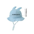 thumbnail image 3 of HAOTAGS Bucket Hats for Babies, Wide Brimmed Adjustable Solid Fisherman Hats Sky Blue Free Size, 3 of 3
