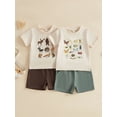 thumbnail image 3 of BemeyourBBs Toddler Baby Boy Summer Outfit Cute Infant Boys Clothes Animal Insect Print Short Sleeve T-shirt and Solid Shorts 2 Piece Set, 3 of 9