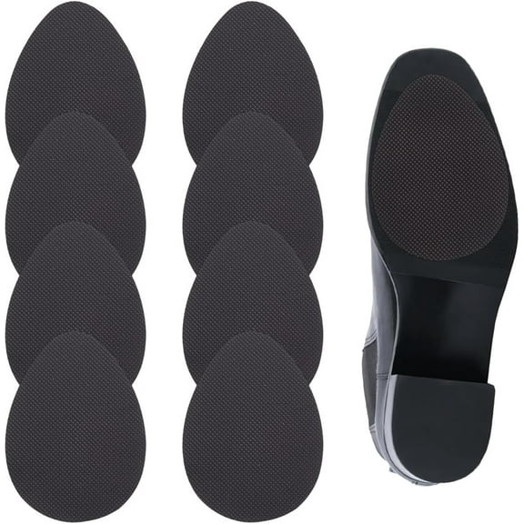 4 Pairs Shoe Sole Bottom Protector Non Slip Heel Pads Self Adhesive Black Silicone Teardrop Replacement Bottom Texture Rubber Repair Stick Covers Grips for High Heel Wear Resistant Outdoors