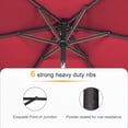 thumbnail image 3 of ACEGOSES LED Outdoor Patio 6x9ft Deck Solar Light Market Umbrella, Outside Table Umbrellas With Polyester canopy,Red, 3 of 8