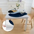thumbnail image 2 of WYYP Tablecloths Artwork in Blue, White and Grey, Simple and Elegant Square Table Cover white, 2 of 7