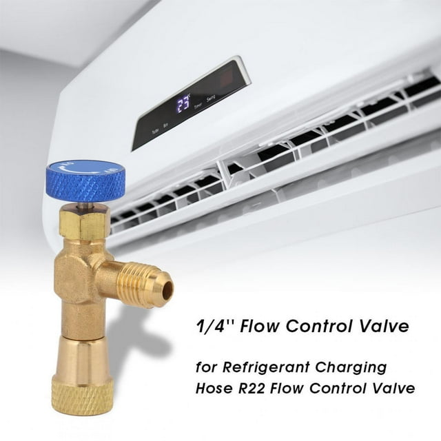 FAGINEY Valve de Contrôle de Débit 1/4, Valve de Contrôle de Débit, Légère pour Tuyau de Charge de Réfrigérant R22