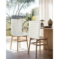 thumbnail image 3 of nqOlkjepod Cream Moire Chair Covers Set of 6, Decorative Chair Back Cover, Water Ripple Stripe Farmhouse Dining Room Chair Slipcovers Removable Chair Protectors Covers for Party Banquet, 3 of 7