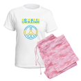 thumbnail image 6 of CafePress - No War In Ukraine Support American Ukraini Pajamas - Women's Short Sleeve Print T-Shirt and Pants Light Cotton Pajama Set, 6 of 7