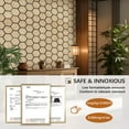 thumbnail image 5 of UNISOAR 29"x 23.8" 3D Hexagon DIY Acoustic Wall Paneling Natural Wood Veneer Decorative (Set of 4), 5 of 8