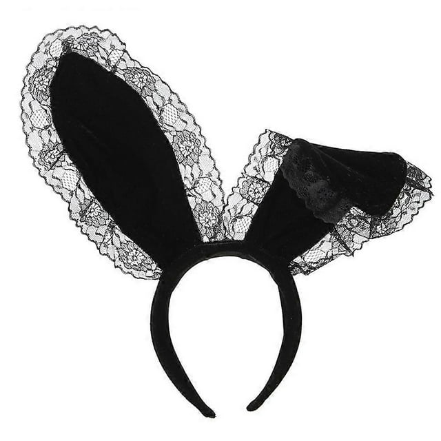 Cute Bunny Ears Hair Hoops Black Accessory For Women And Children Ideal For Party Cosplay Photo Props 1Set