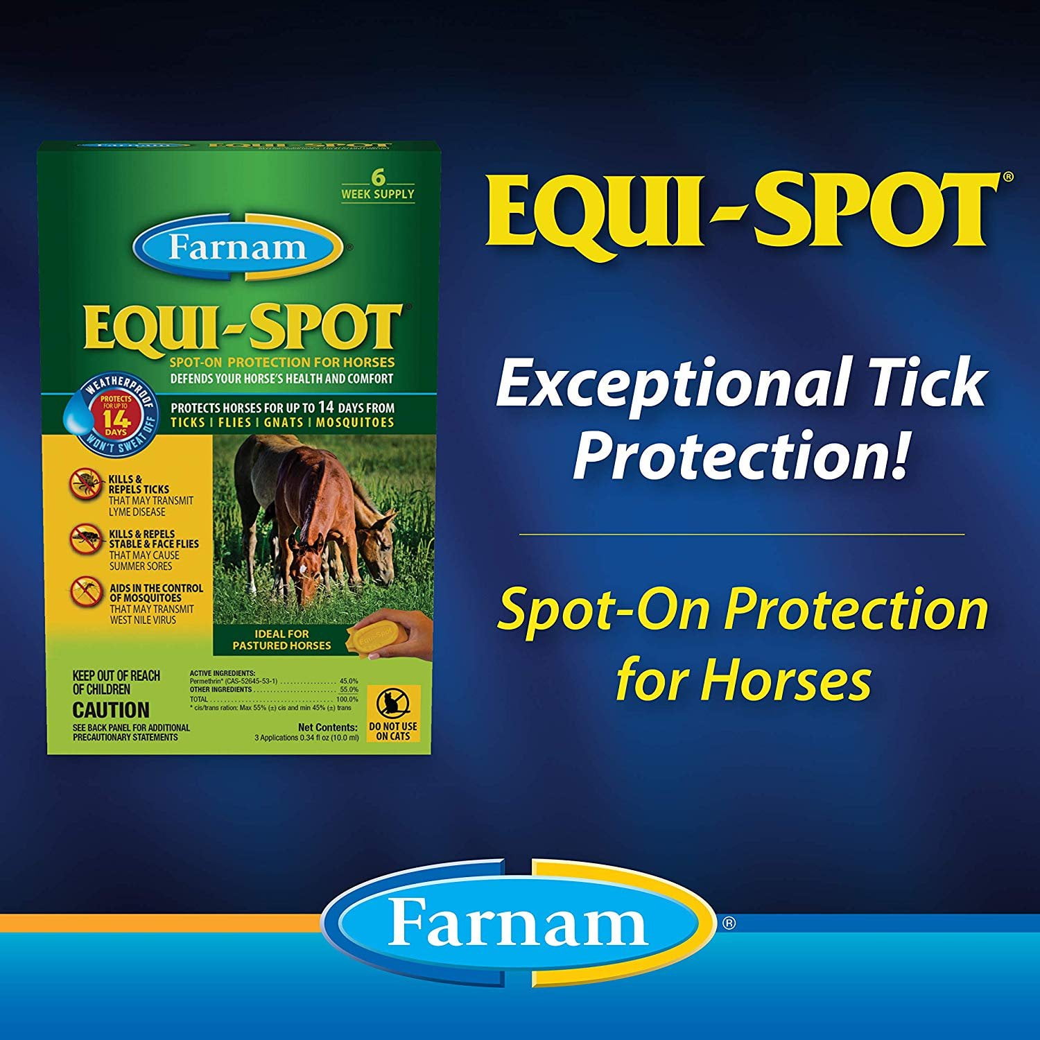Farnam Equi-SpotSpot On Protection for Horses 12 Week SupplyFly Control 