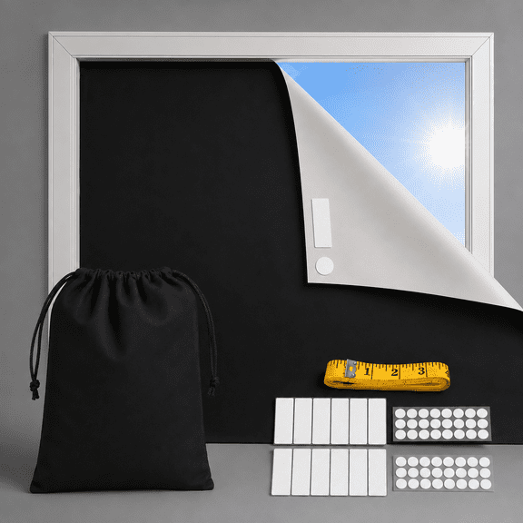 Blackout Portable Window Shades 57"W x 78.7"L (Pack of 1), Room Darkening Temporary Cover for Bedroom RV Travel