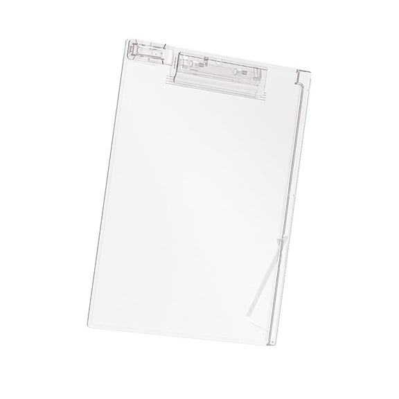 RUISINERY Clear Clipboard with Pen Clip and Measuring Ruler Stand Size Standing up Clipboard 12.8x9Inch Writing Board for Office