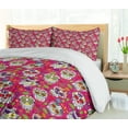 thumbnail image 5 of Ambesonne Sugar Skull Duvet Cover Sets, Cultural Ornaments Head, 2-King, Multicolor, 5 of 7