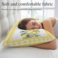 thumbnail image 5 of Yellow Lemon Pillow Covers, Linen Long Throw Pillow Case, Summer Botanical Plaid Elegant Pastoral Holiday Pillow Protector Decorative Cushion Cover for Living Room/Bedroom 16" x 24", 5 of 8