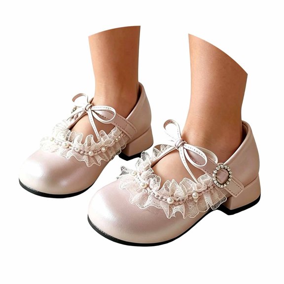 PLHWHYQ Girls Everyday Wear Sneakers for Little Girls with Bow | Comfortable Soft Sole Fashion Casual Shoes for Daily Activities Pink-a 8.5-9 Years