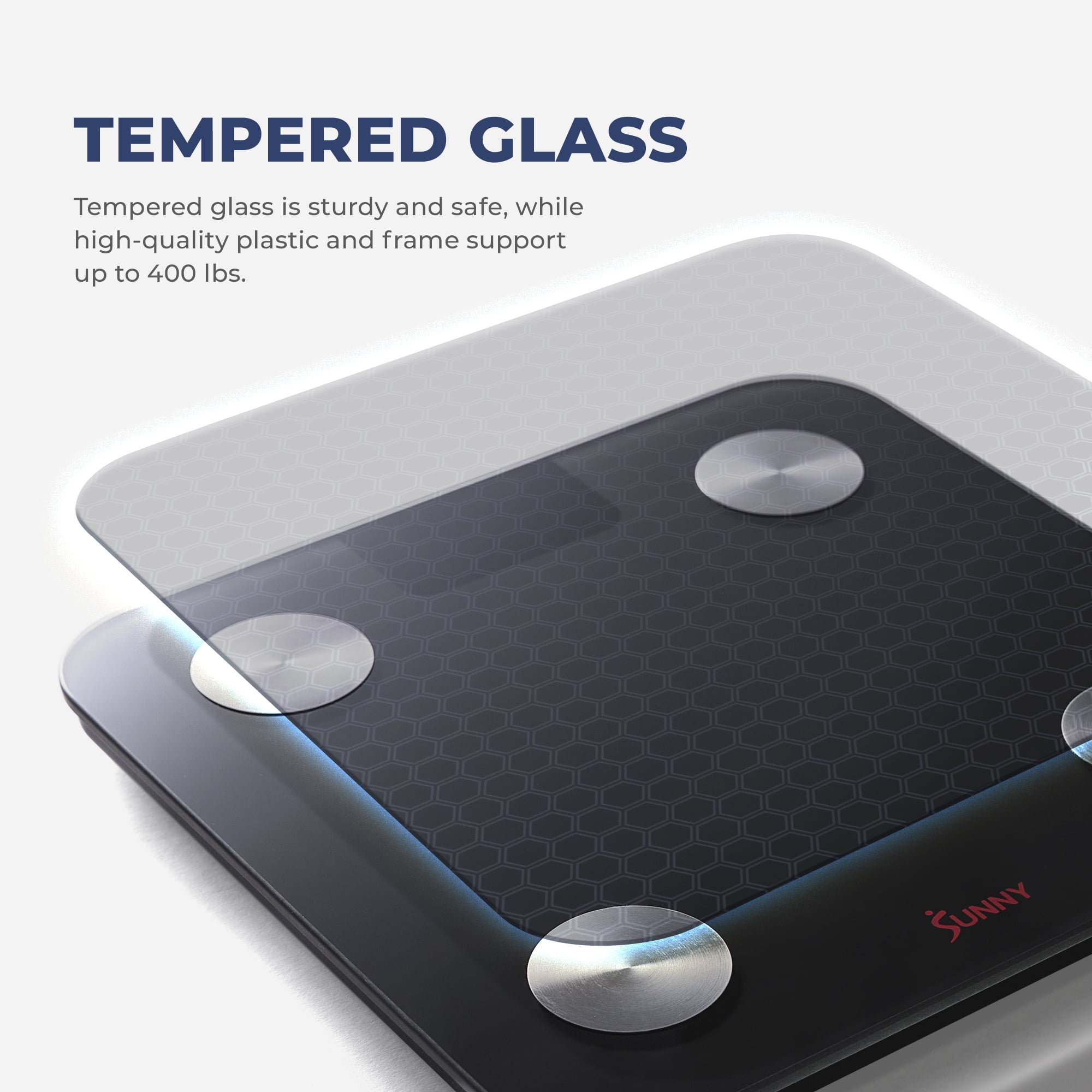 Sunny Health & Fitness Smart Body Composition Scale with 20 Health Metrics, Bluetooth Sync & SunnyFit App Trainer‑Led Workouts