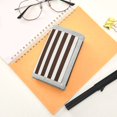 thumbnail image 7 of JIALIOU Nylon Trifold Card Wallet with ID Window Zipper Pocket for Men Women Teen Dark Brown and White Striped, 7 of 7