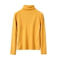 thumbnail image 2 of Czstvyn Women's Sweater Long Sleeve Warm Solid Mock Neck Regular Pullover Brushed Knit Stockinette Insulated, 2 of 5