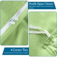 thumbnail image 3 of 3-PCs Duvet Cover Set, Luxury 500-Thread Count Egyptian Cotton Zipper Closure Quilt Cover - Twin/Twin-XL Size ( 68 x 90 ) Inches, Sage Stripe, 3 of 4