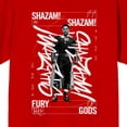thumbnail image 7 of Shazam 2 Fury Of The Gods Shazam Graffiti Text Crew Neck Short Sleeve Red Men's T-shirt-Medium, 7 of 7
