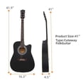 thumbnail image 5 of Glarry GT502 41-Inch Notch Spruce Panel Matte Edging Folk Guitar Bag Shield Wrench Black, 5 of 6
