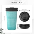 thumbnail image 3 of Fotbe Blue And Turquoise Printed Insulated Travel Coffee Mug Spill Proof Leak Proof Stainless Steel Coffee Tumbler Reusable Coffee Cups with Lids Thermos, 3 of 8