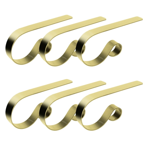 Hooks,6PCS Metal Christmas Stocking Holder Hooks Fireplace Hanger With Non-Skid Design