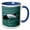 Blue/White, variant on 3drose, Commersons Dolphin, Cephalorhynchus Commersonii, in Patagonia, Argentina, 11oz Two-tone Green Mug