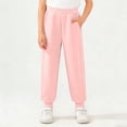 thumbnail image 2 of Girls Jogger Pants Pink Kids Sweatpants Elastic Waist Ribbed Cuffs Casual Play Pants for Girls 3-13 Years,Size 11-12 T, 2 of 6