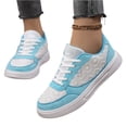 thumbnail image 2 of Lace Mesh Skate Shoes, Breathable Sneakers, Low-Top Athletic Shoes Casual Sneakers–Lightweight Non-Slip Athletic Footwear for Running, Walking, and Training, Spring Summer, Women Shoes, Cyan 8, 2 of 5