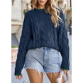 Eytino Long Sleeve Women's Sweater Casual Crewneck Color Block Sweater