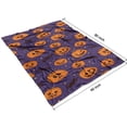 thumbnail image 4 of Halloween Pumpkins and Bats on Purple Blanket,Comfortable Soft Flannel Throw Blanket,All Season,Warm Lightweight Blankets for Sofa Bed Couch Living Room Chair,60"x80", 4 of 4