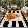 thumbnail image 2 of Orange Pumpkins Fall Outdoor Rug for Patio/Deck/Porch, Non-Slip Large Area Rug 5 x 7 Ft, Thanksgiving Botanical Striped Farmhouse Indoor Outdoor Rugs Washable Area Rugs, Camping Rug Carpet Runner, 2 of 8